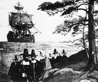 Pilgrims at Plymouth Rock
