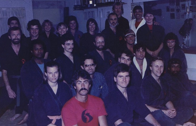 Karate school picture, with John and Charlene