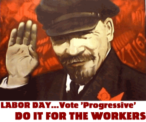 Satiric Lenin poster for Labor Day